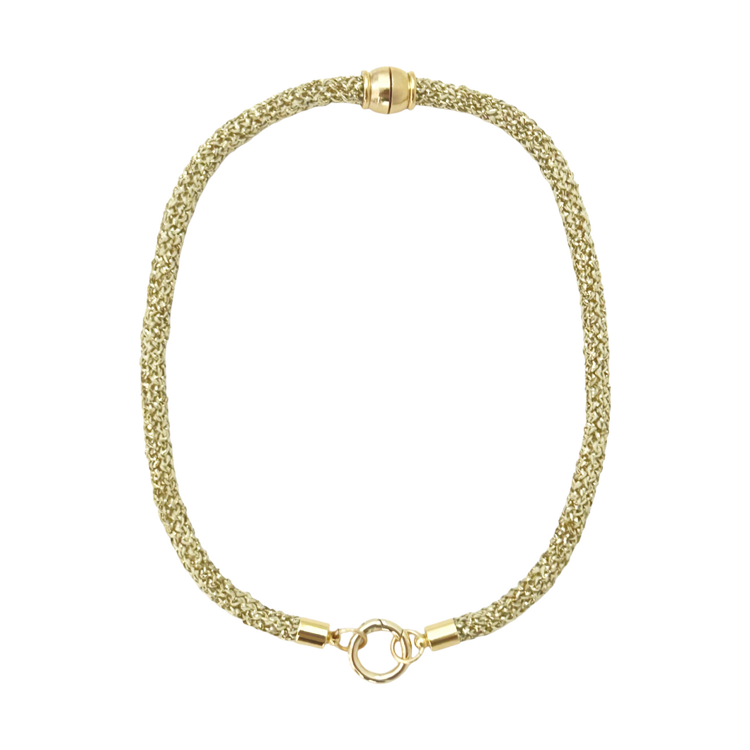 prepster dainty rope necklace- gold charm