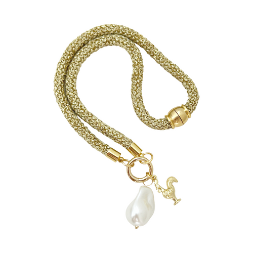 gamecock charm rope necklace