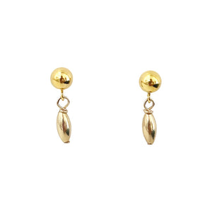 Charleston single rice bead earrings gold