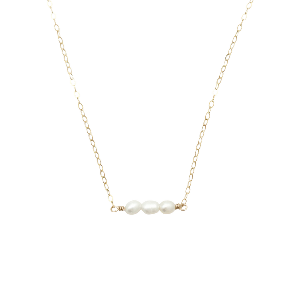 freshwater pearl (3) bead necklace