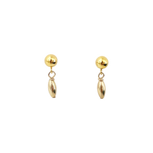 Charleston single rice bead earrings gold