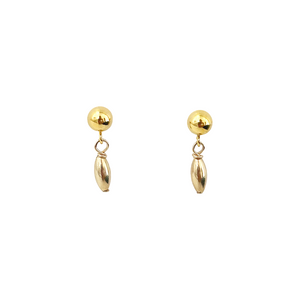 Charleston single rice bead earrings gold