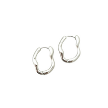 wave hoops silver