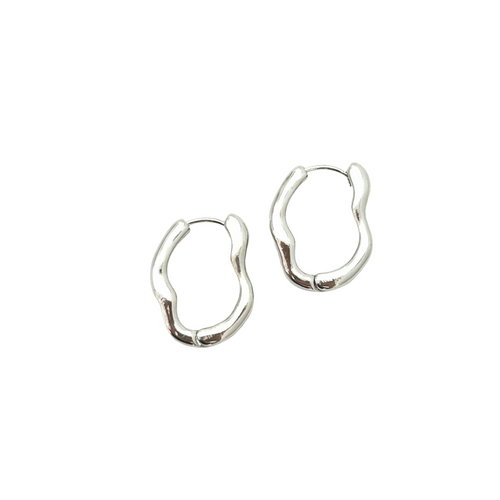 wave hoops silver