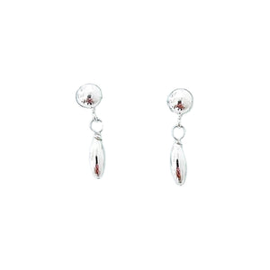 Charleston single rice bead earrings silver