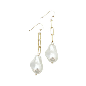 paperclip pearl drops gold