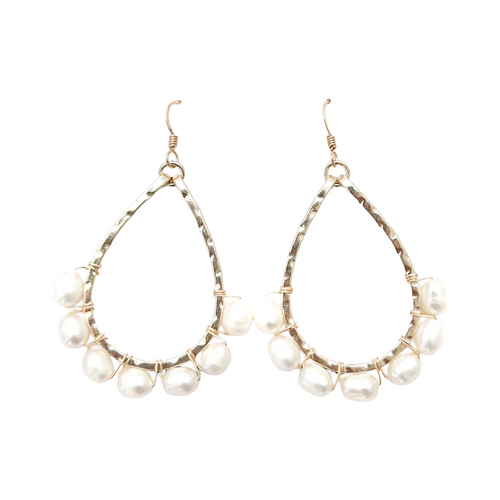 class-sea mini schooner pearl wrapped earrings