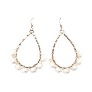 class-sea mini schooner pearl wrapped earrings