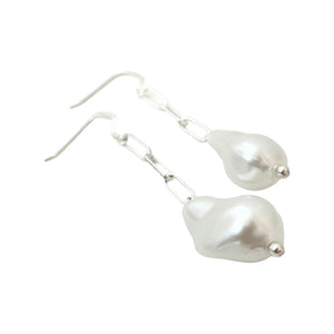 paperclip pearl drops silver
