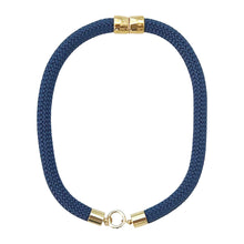 prepster statement rope necklace- navy charm