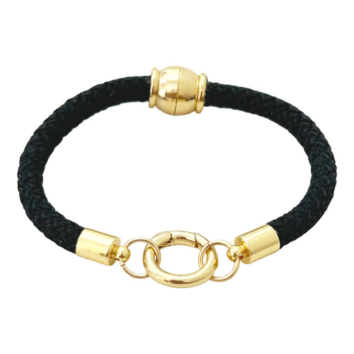 rope charm bracelet -black