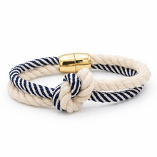 Regatta Knot Bracelet- Navy Stripe