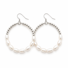 Charleston Glam Hoops- Large Silver