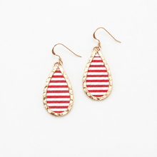 Red Seersucker Mini Keel Tear Earrings