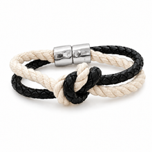 Regatta Knot-black leather & natural
