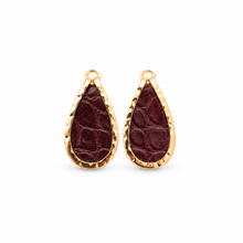 Burgundy Crocodile Embossed Mini Keel