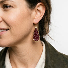 Burgundy Crocodile Embossed Keel