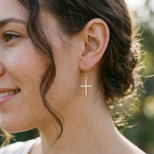 Petite CZ Cross Earrings