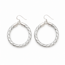 Large Silver Rope Hoop Earrings