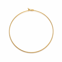 Gold hoop necklace on a white background