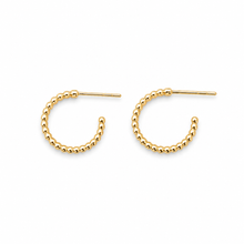 .25" Gold Beaded Hoops