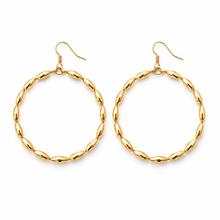 Charleston Rice Bead Gold Hoops – Large