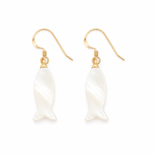 Mother of Pearl Fish Drop Earrings