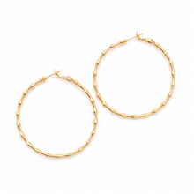Large Gold Bamboo Hoop Earrings