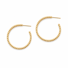 1.25" Gold Beaded Hoops