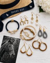 Braided Leather Polo Dangles-Navy