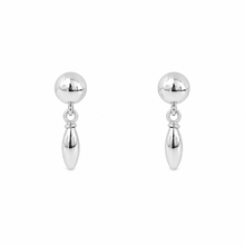 Charleston single rice bead earrings silver