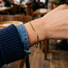 Thin Herringbone Chain Bracelet