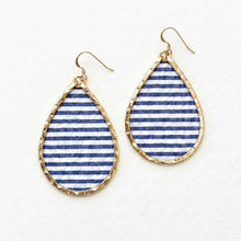 Seersucker Cotton Schooner Large Tear Earrings