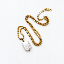 Ball Chain Pearl Necklace