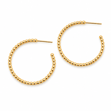 1.25" Gold Beaded Hoops