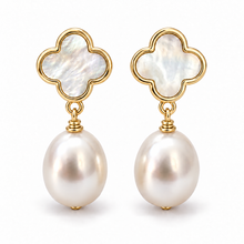 Clover Pearl Drop Earrings