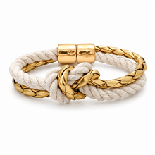 Regatta Knot-gold leather & natural