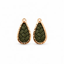 Hunter Green Woven Leather Mini Keel