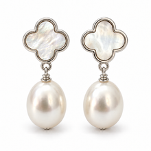 Clover Pearl Drop Earrings