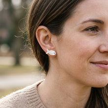 Mother-of-Pearl Fish Stud Earrings