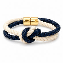 Regatta Knot- navy leather & natural