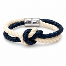 Regatta Knot- navy leather & natural