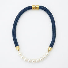 prepster statement rope necklace- signature navy