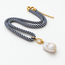 Daysailor Rope Necklace- navy & white stripe