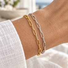 Dainty Paperclip Chain Bracelet-silver