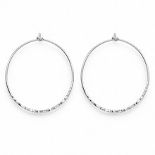 Hammered Silver Hoop Earrings