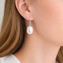 Silver Pearl Lover Drop Earrings