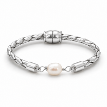 Pearl Girl Bracelet-Silver Leather