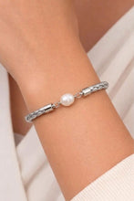Pearl Girl Bracelet-Silver Leather