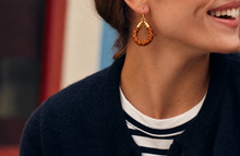 Saddle Leather Braided Hoops